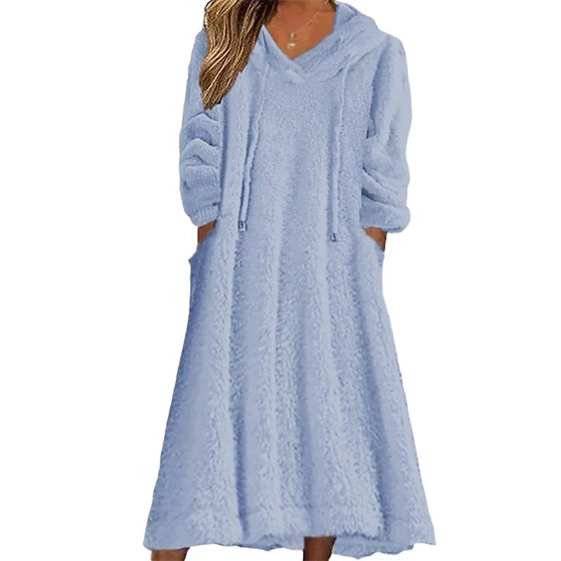 Ignazia Garofalo™ Vestito lounge in pile con cappuccio per le giornate fredde