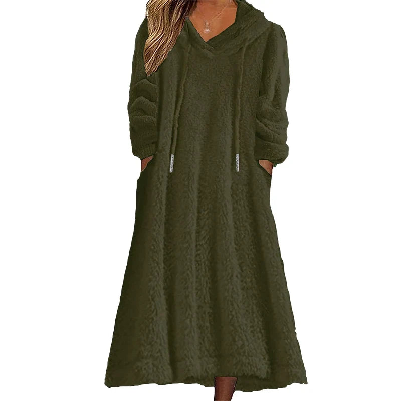 Ignazia Garofalo™ Vestito lounge in pile con cappuccio per le giornate fredde