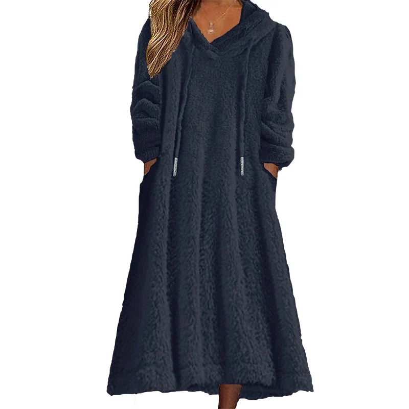 Ignazia Garofalo™ Vestito lounge in pile con cappuccio per le giornate fredde