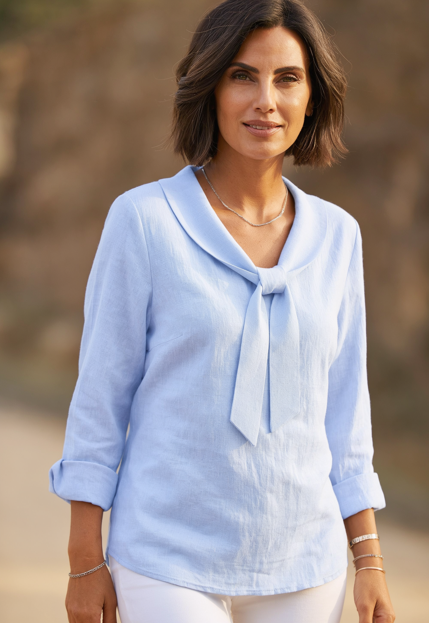 Ilaria Costa™ Blusa casual in cotone e lino traspirante