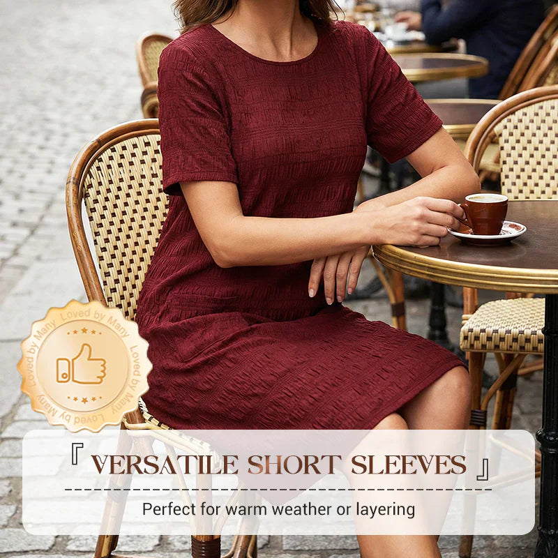 Ilaria Scognamiglio™ Blusa a collo rotondo con texture per un comfort che dura tutto il giorno