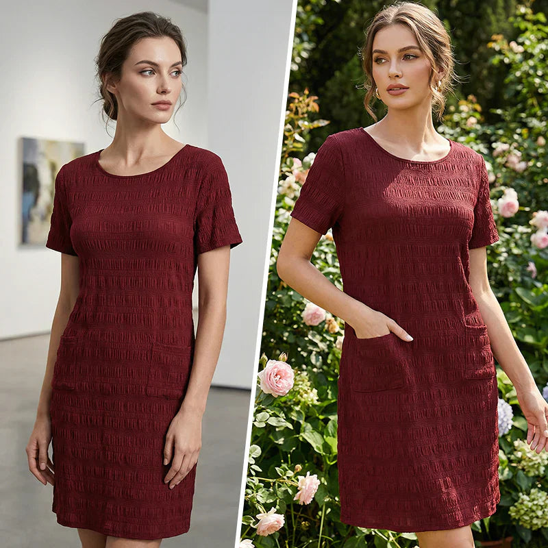Ilaria Scognamiglio™ Blusa a collo rotondo con texture per un comfort che dura tutto il giorno