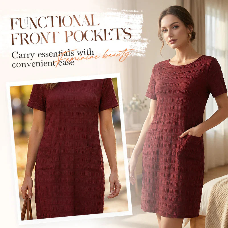 Ilaria Scognamiglio™ Blusa a collo rotondo con texture per un comfort che dura tutto il giorno