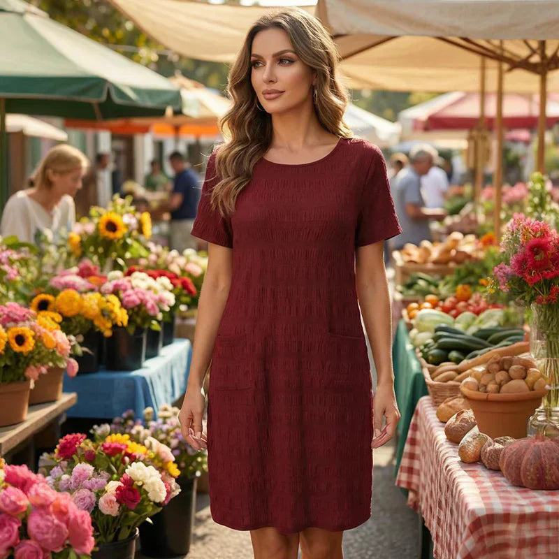 Ilaria Scognamiglio™ Blusa a collo rotondo con texture per un comfort che dura tutto il giorno