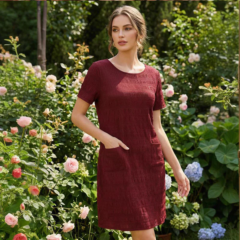 Ilaria Scognamiglio™ Blusa a collo rotondo con texture per un comfort che dura tutto il giorno