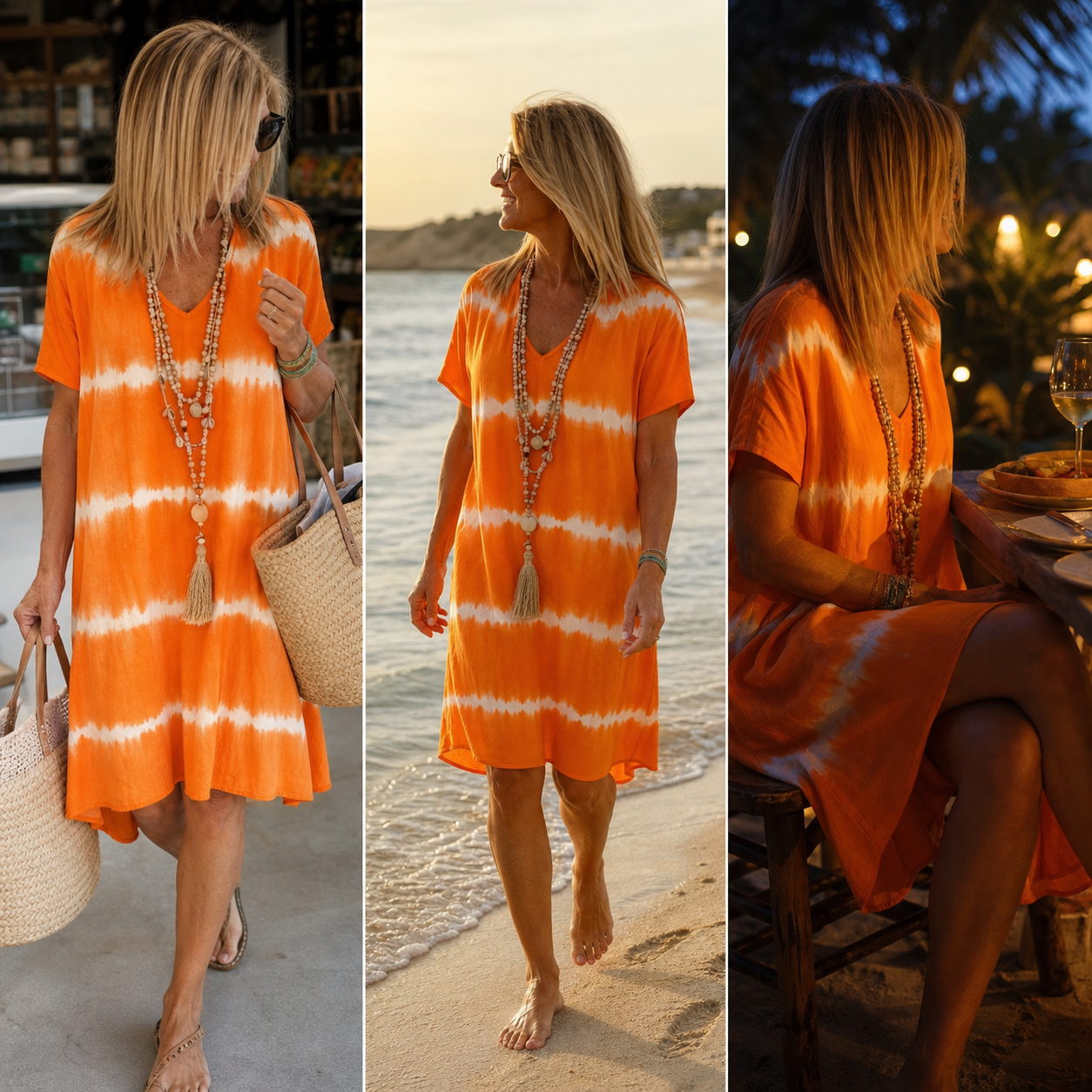 Ilaria Violante™ Abito estivo batik a righe traspirante