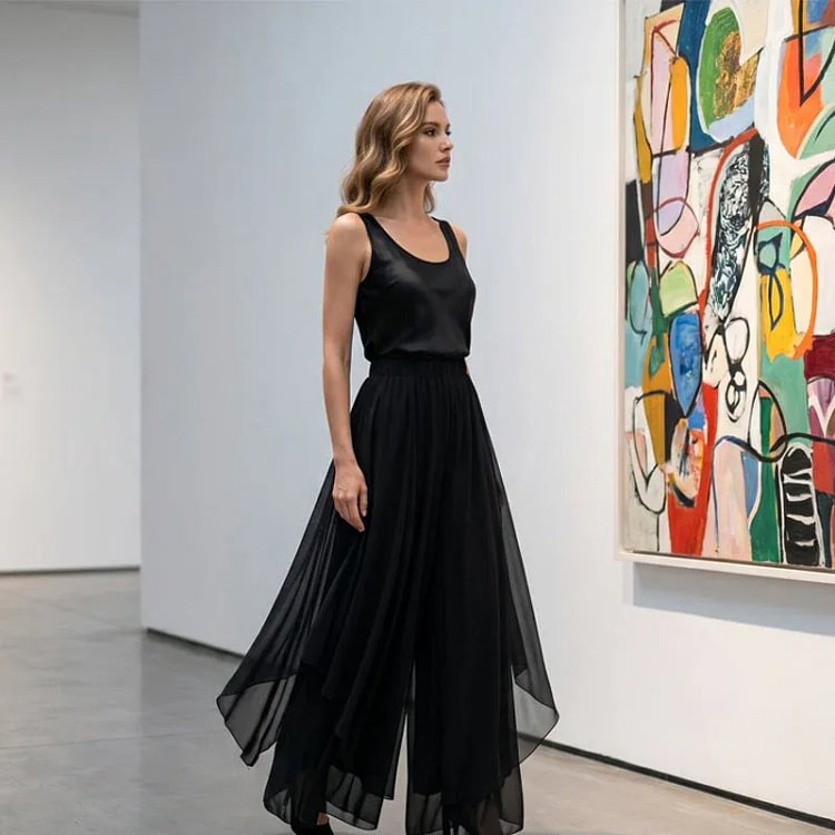 Ilda Brentani™ Pantaloni a gamba larga eleganti da sera