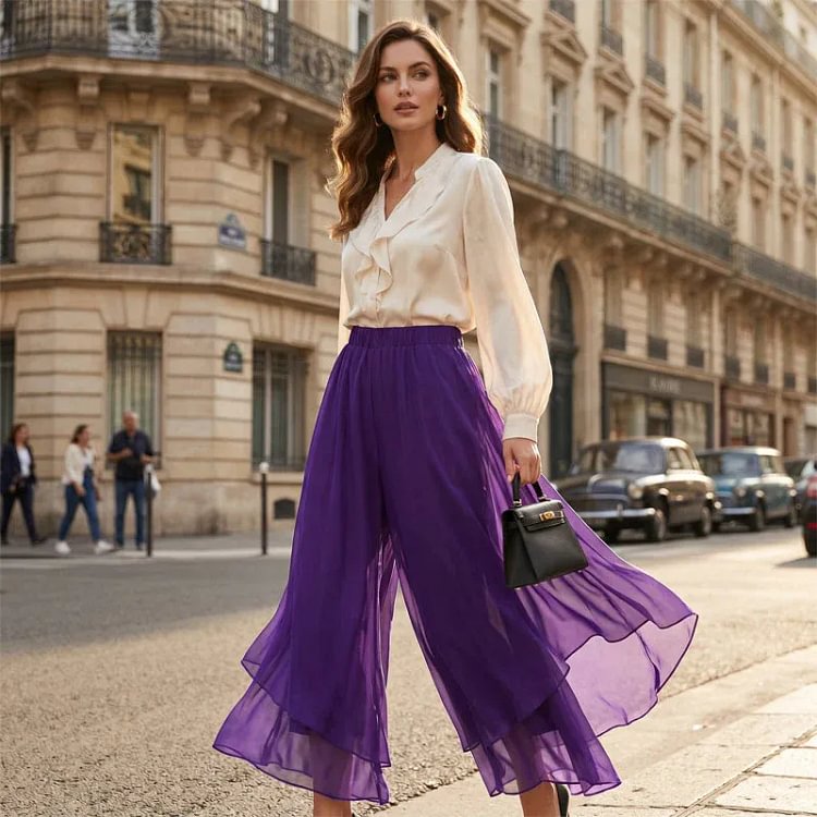 Ilda Brentani™ Pantaloni a gamba larga eleganti da sera
