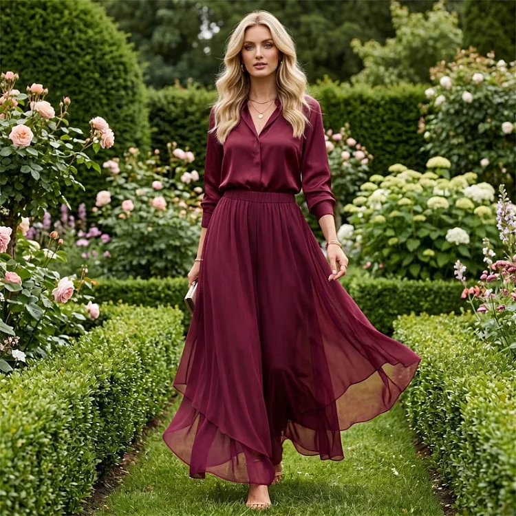Ilda Brentani™ Pantaloni a gamba larga eleganti da sera