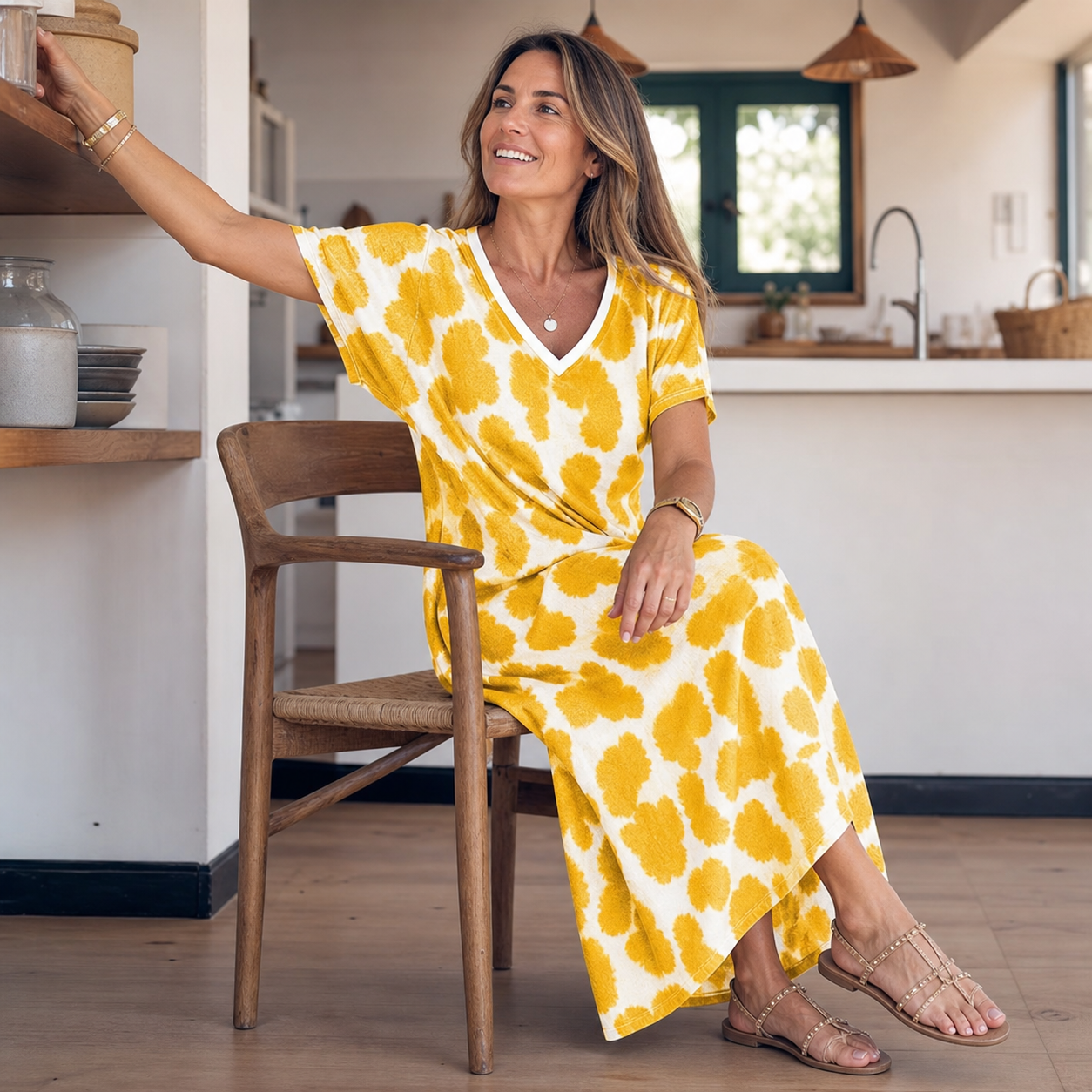Ilda Brunelli™ Abito scollo a V versatile per uno stile senza sforzo