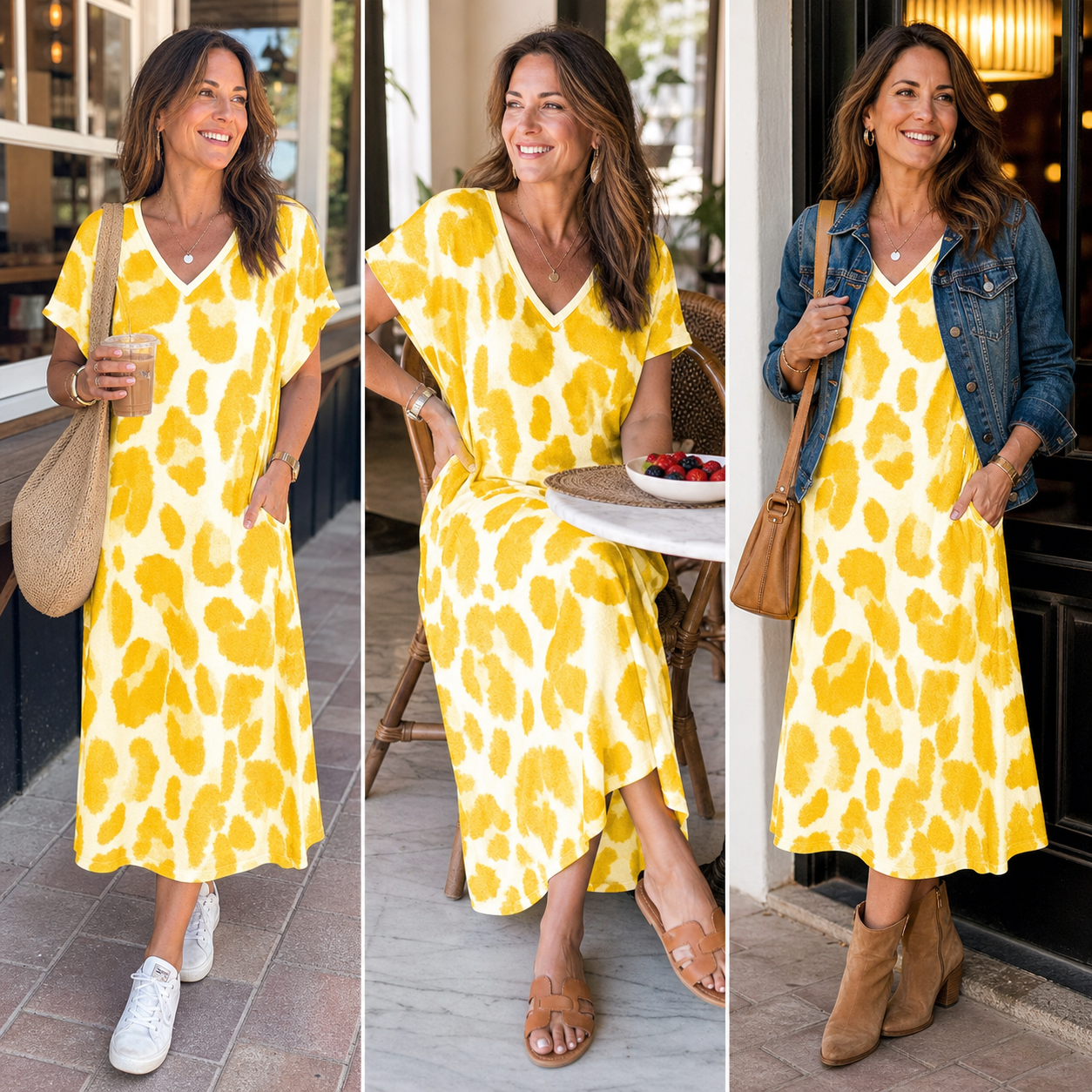 Ilda Brunelli™ Abito scollo a V versatile per uno stile senza sforzo