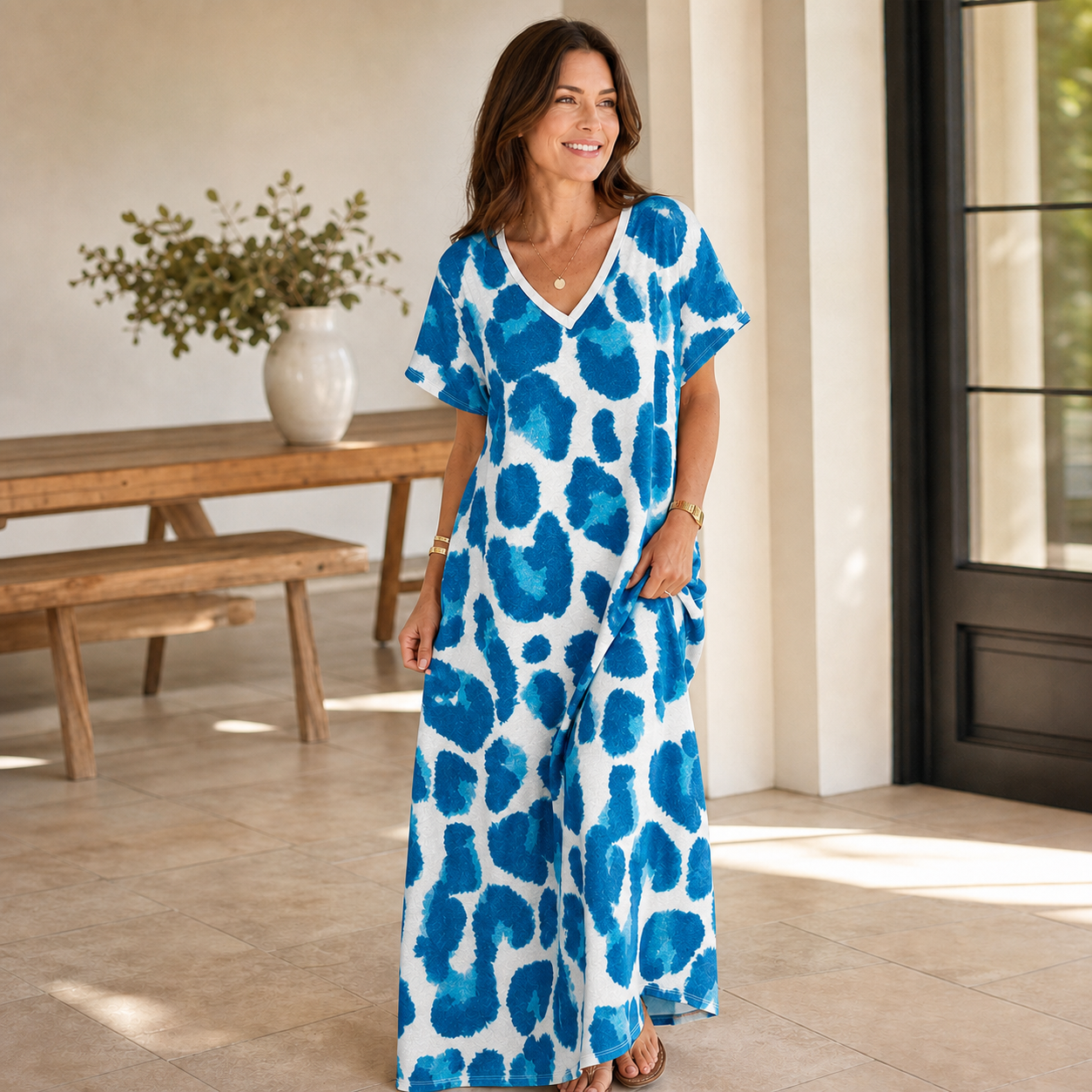 Ilda Brunelli™ Abito scollo a V versatile per uno stile senza sforzo
