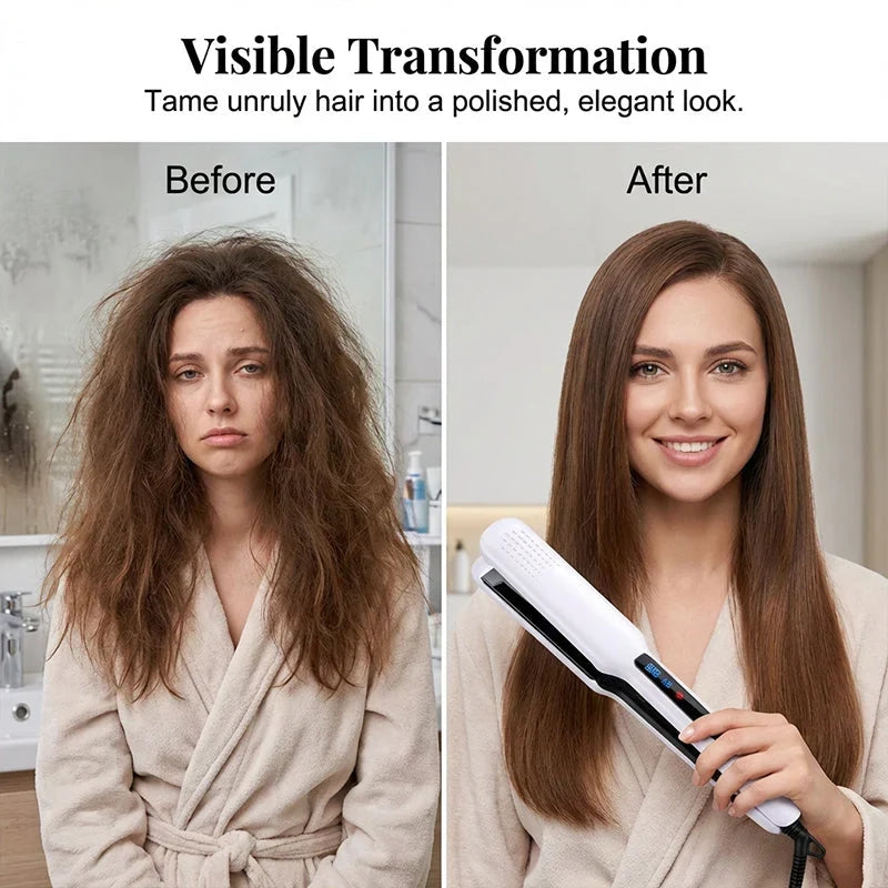Ionvelle™ Piastra ionica 2 in 1 per capelli lisci e ricci senza effetto crespo