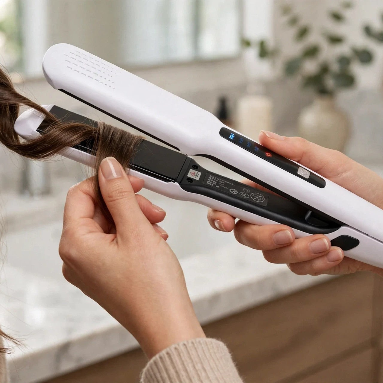Ionvelle™ Piastra ionica 2 in 1 per capelli lisci e ricci senza effetto crespo