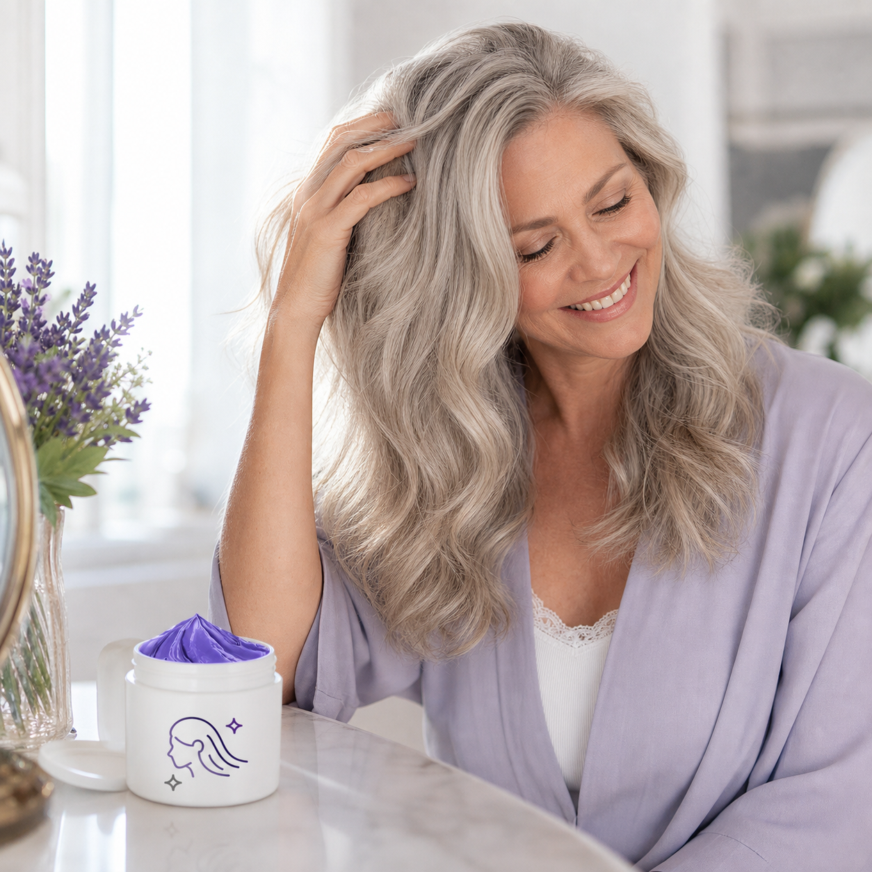 Keraglow™ Shampoo tonificante viola per biondi senza riflessi ramati