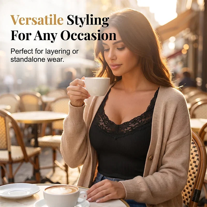 Lacessa™ Top in pizzo modellante per layering sicuro
