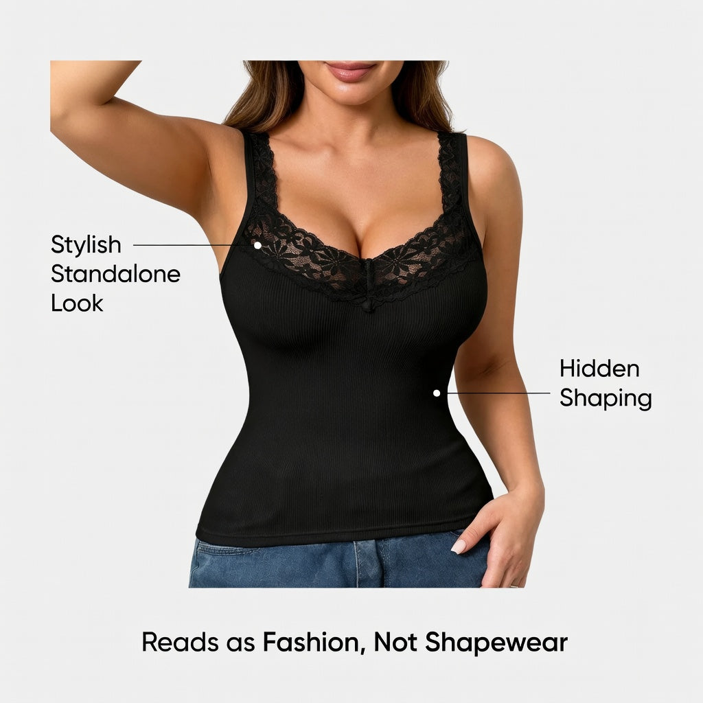 Lacessa™ Top in pizzo modellante per layering sicuro