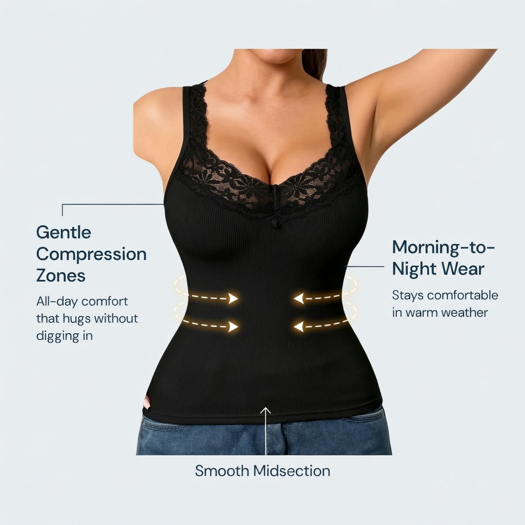 Lacessa™ Top in pizzo modellante per layering sicuro