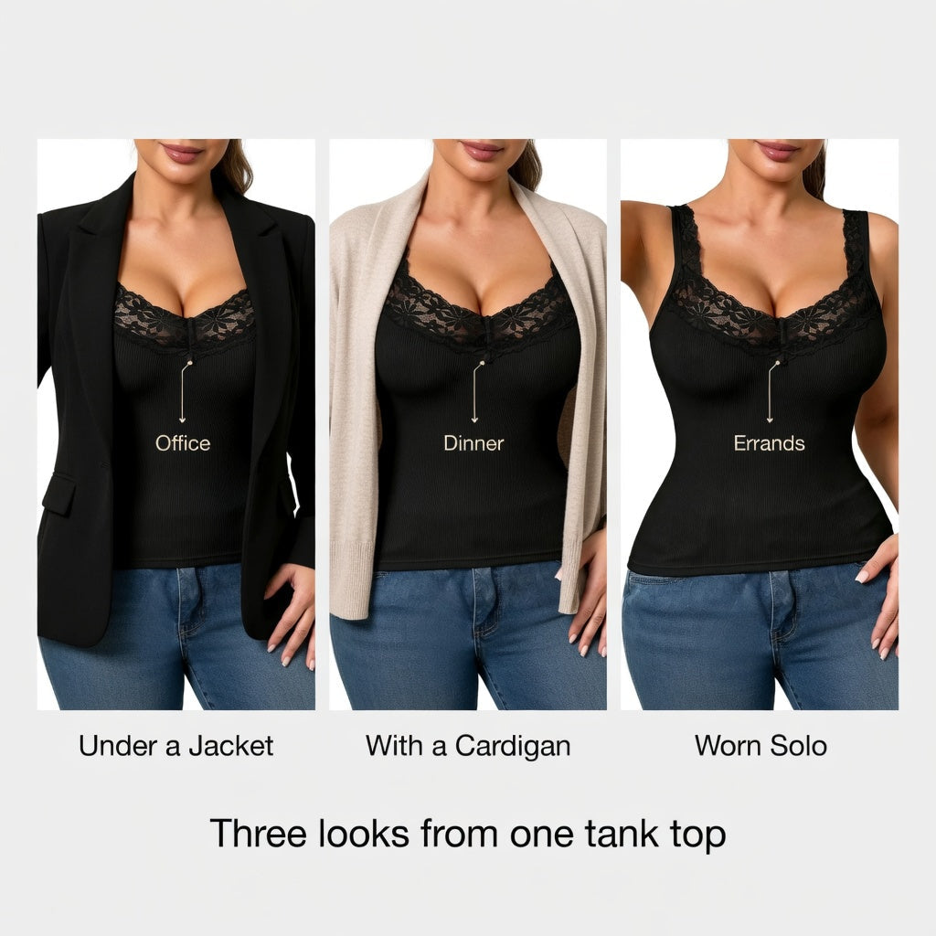 Lacessa™ Top in pizzo modellante per layering sicuro
