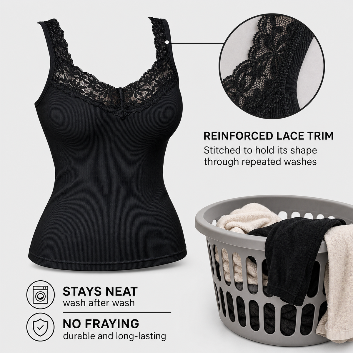 Lacessa™ Top in pizzo modellante per layering sicuro
