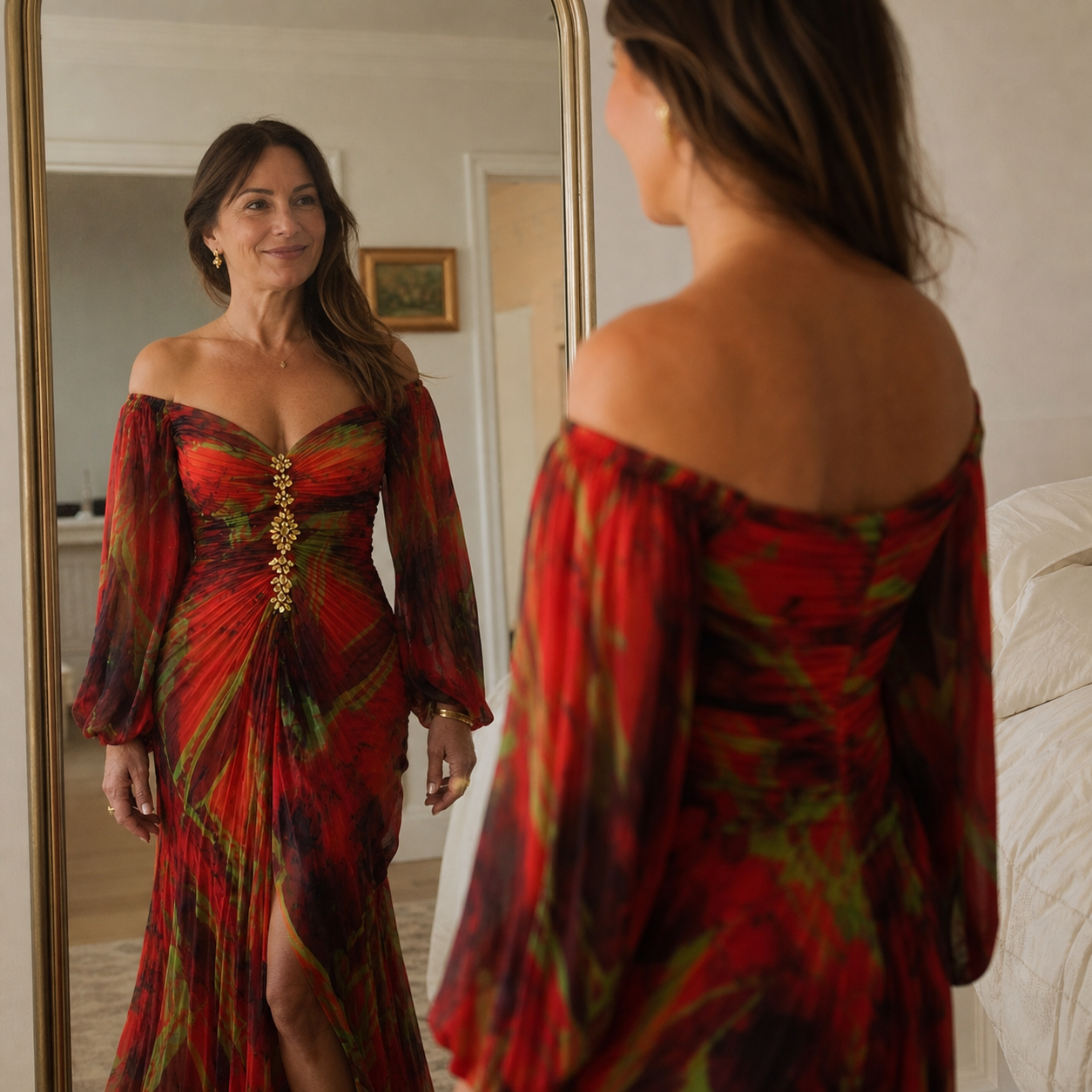 Lara Ambrosino™ Vestito maxi traspirante per un'eleganza senza sforzo