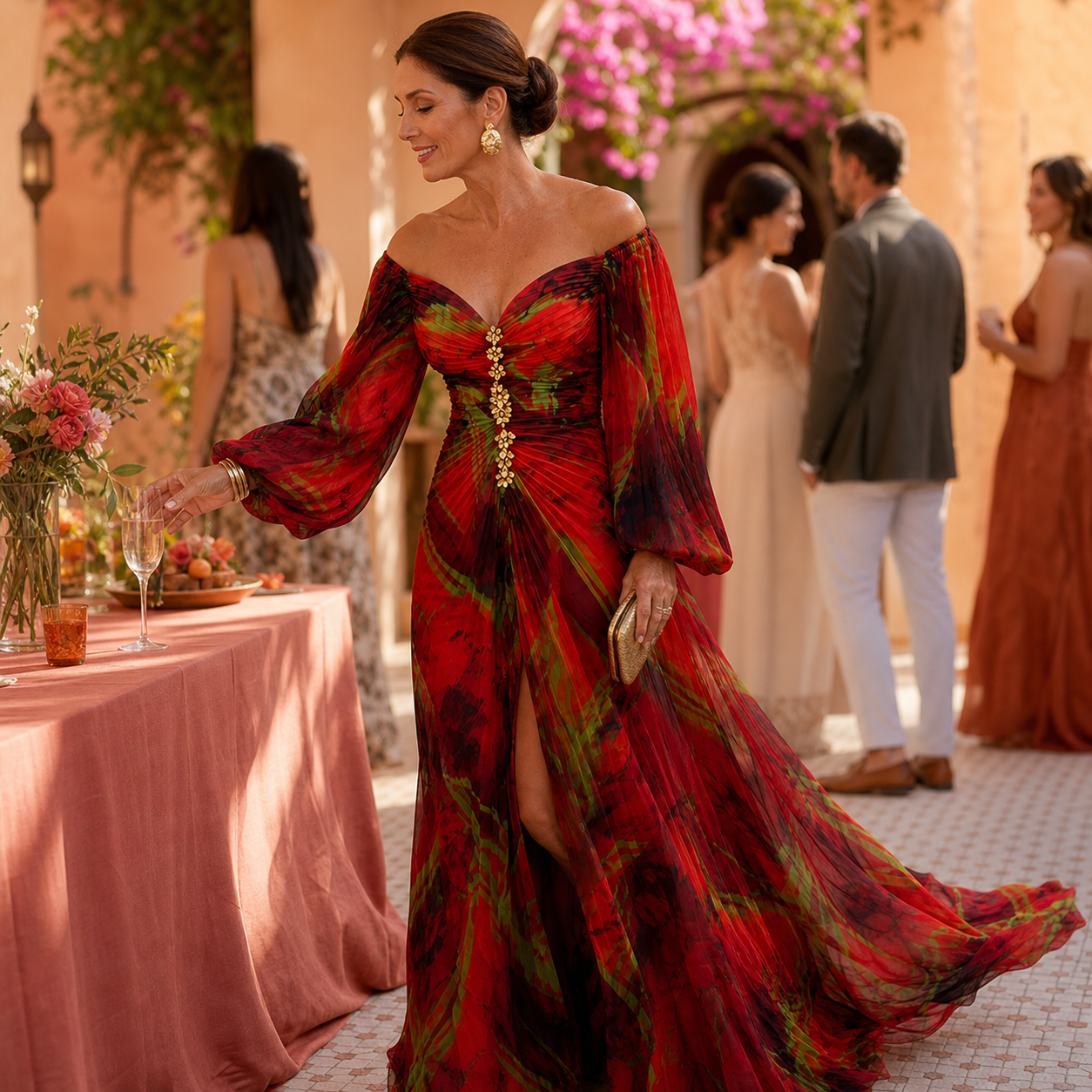 Lara Ambrosino™ Vestito maxi traspirante per un'eleganza senza sforzo