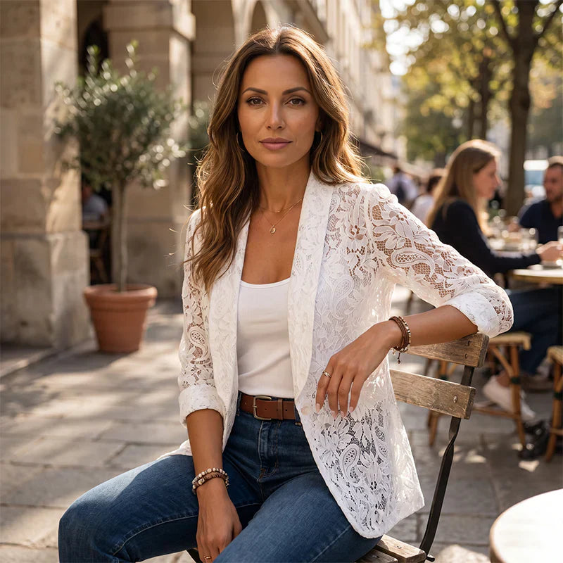 Lara Patane™ Blazer in pizzo elegante per lavoro ed eventi