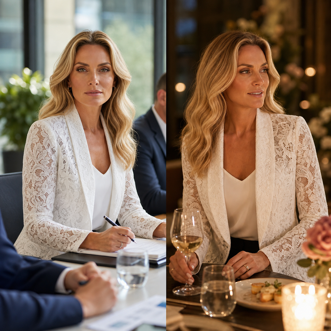 Lara Patane™ Blazer in pizzo elegante per lavoro ed eventi