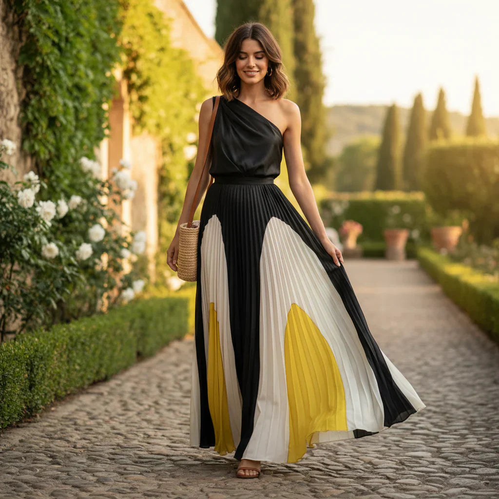 Lara Rufo™ Abito monospalla elegante per eventi serali