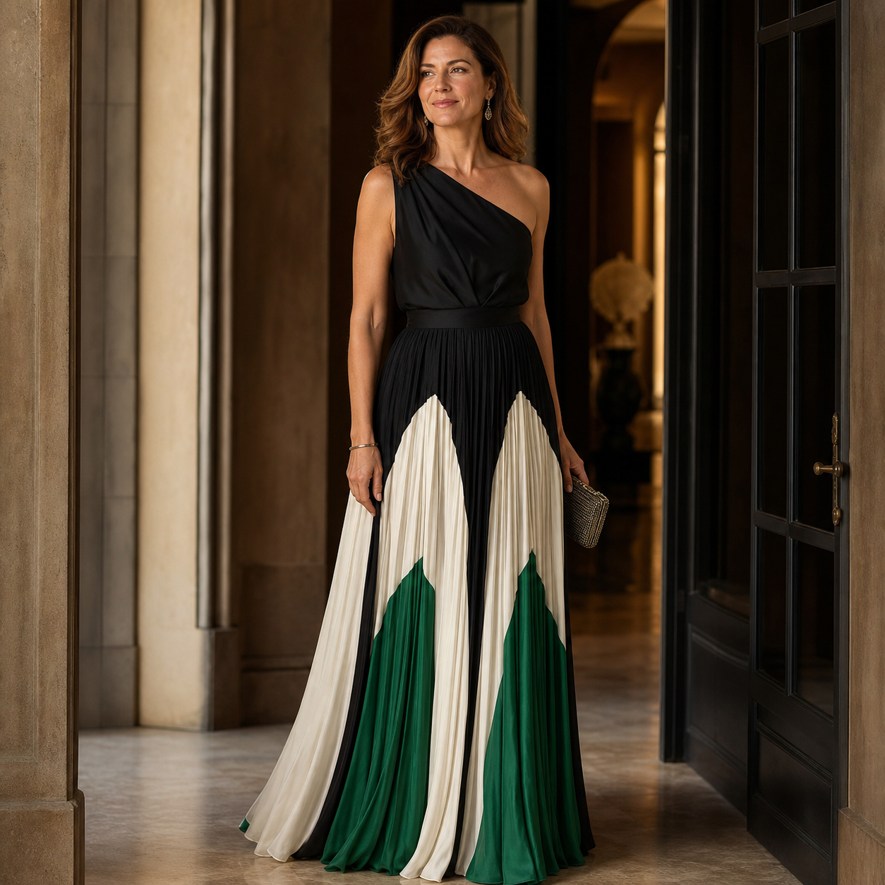 Lara Rufo™ Abito monospalla elegante per eventi serali