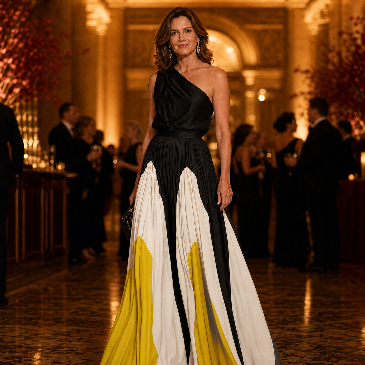 Lara Rufo™ Abito monospalla elegante per eventi serali