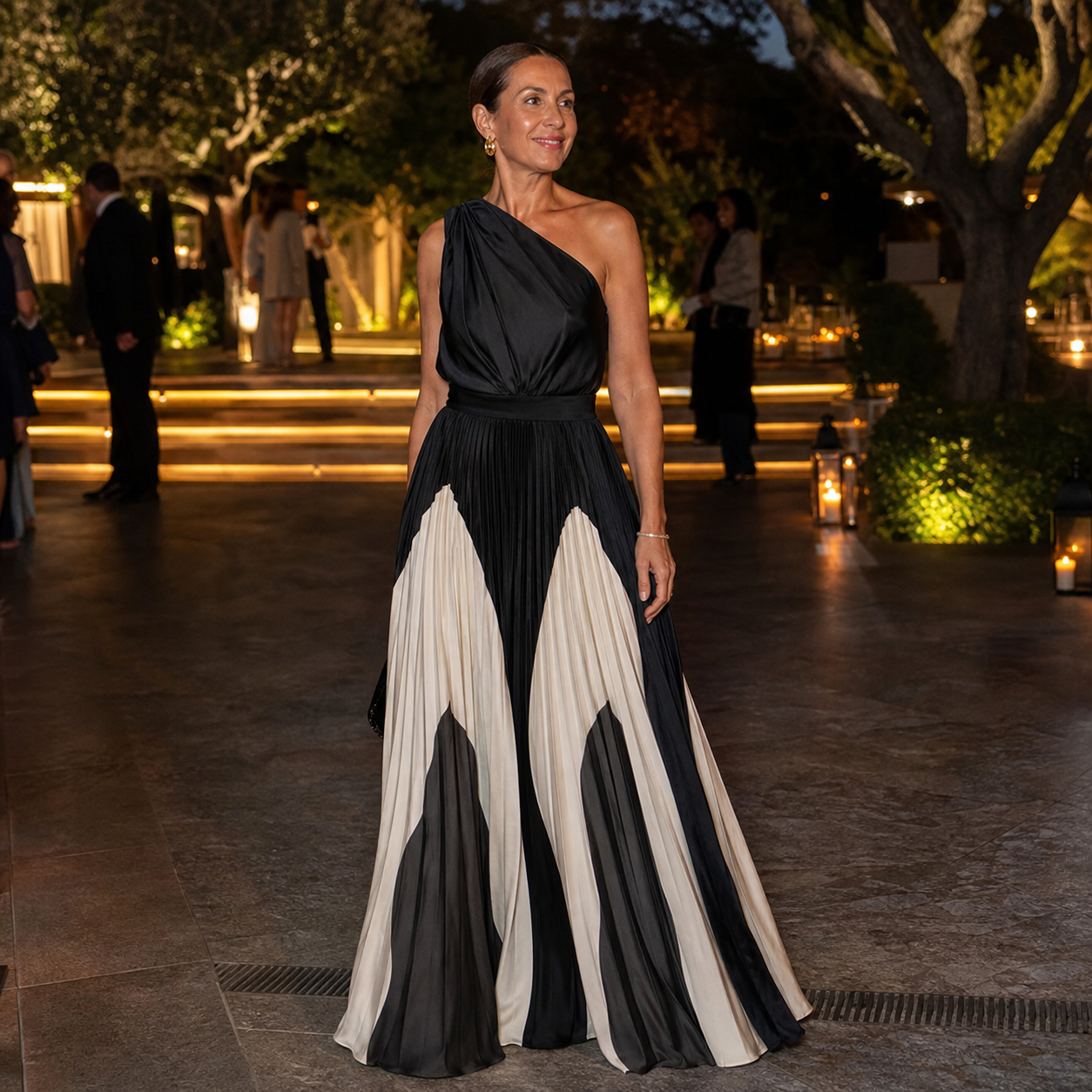 Lara Rufo™ Abito monospalla elegante per eventi serali