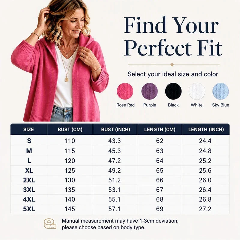 Larissa Bentivoglio™ Cardigan con cappuccio per layering caldo e avvolgente