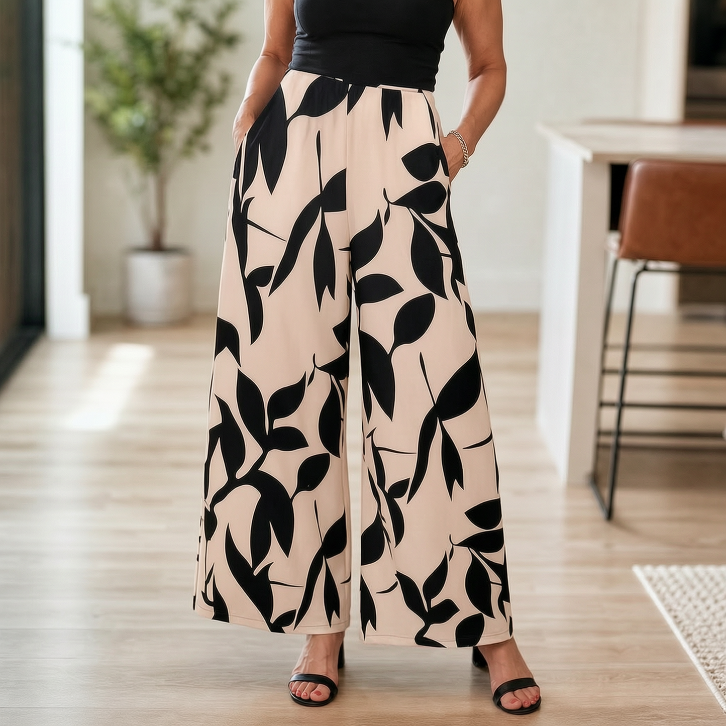 Laura Abbondanza™ Pantaloni a gamba larga stampati per uno stile quotidiano