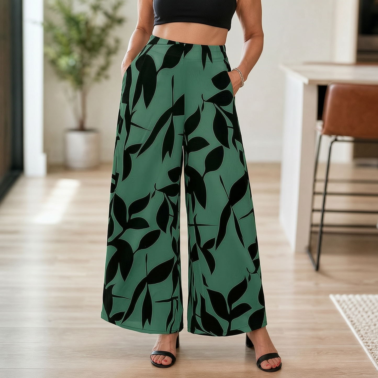 Laura Abbondanza™ Pantaloni a gamba larga stampati per uno stile quotidiano
