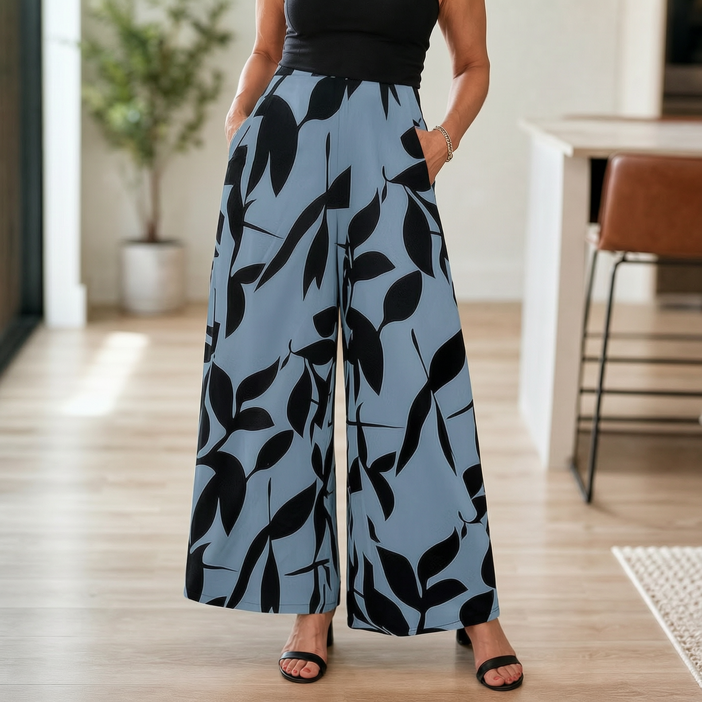 Laura Abbondanza™ Pantaloni a gamba larga stampati per uno stile quotidiano