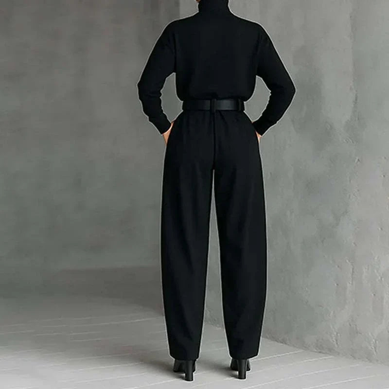 Laura Caetani™ Tuta elegante collo alto per uno stile senza sforzo