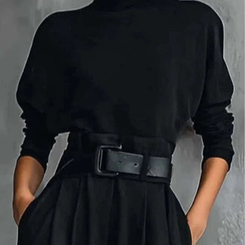 Laura Caetani™ Tuta elegante collo alto per uno stile senza sforzo