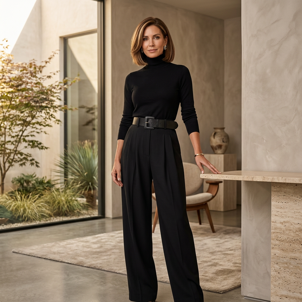 Laura Caetani™ Tuta elegante collo alto per uno stile senza sforzo