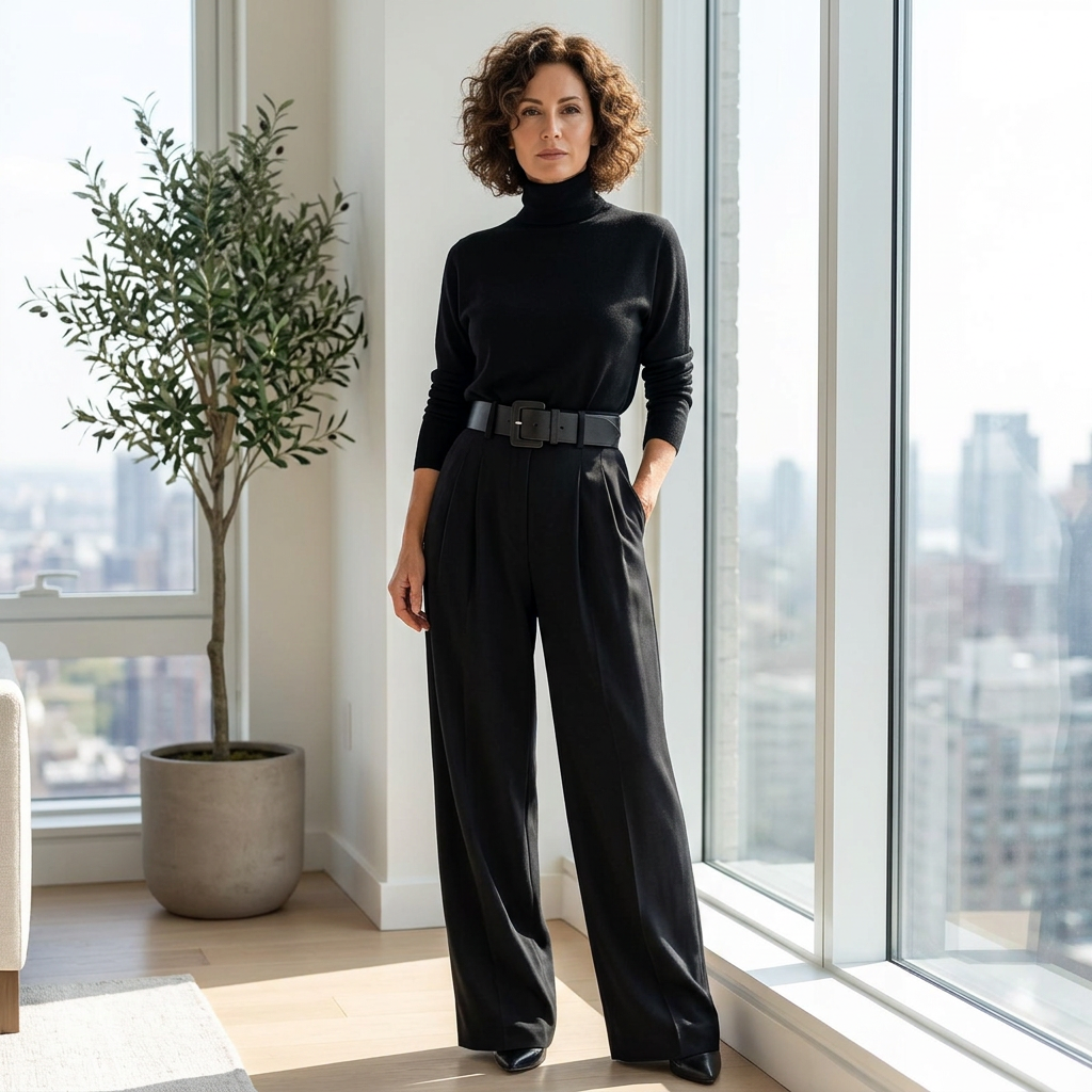 Laura Caetani™ Tuta elegante collo alto per uno stile senza sforzo