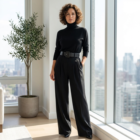Laura Caetani™ Tuta elegante collo alto per uno stile senza sforzo