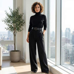 Laura Caetani™ Tuta elegante collo alto per uno stile senza sforzo