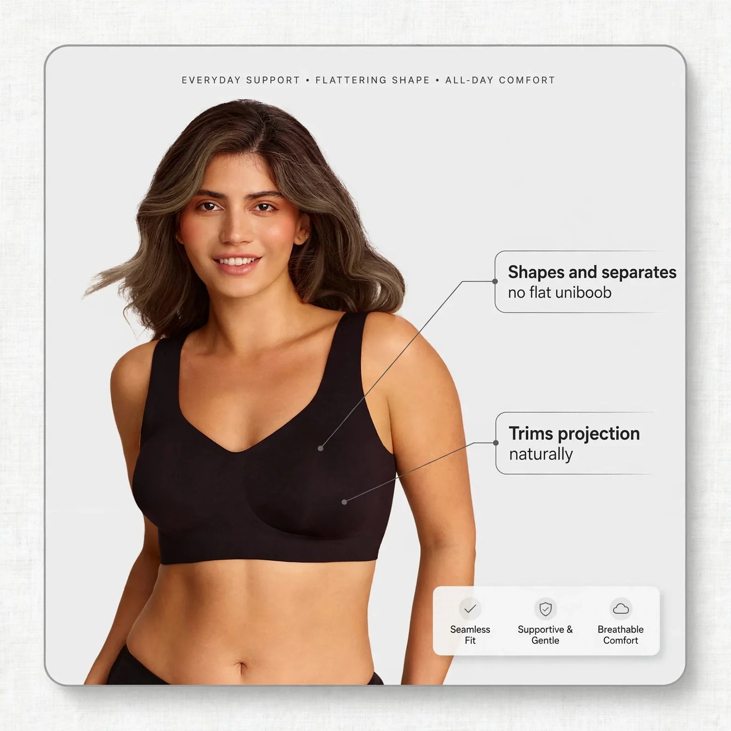 Liftella™ Reggiseno senza cuciture per un sostegno invisibile sotto qualsiasi outfit