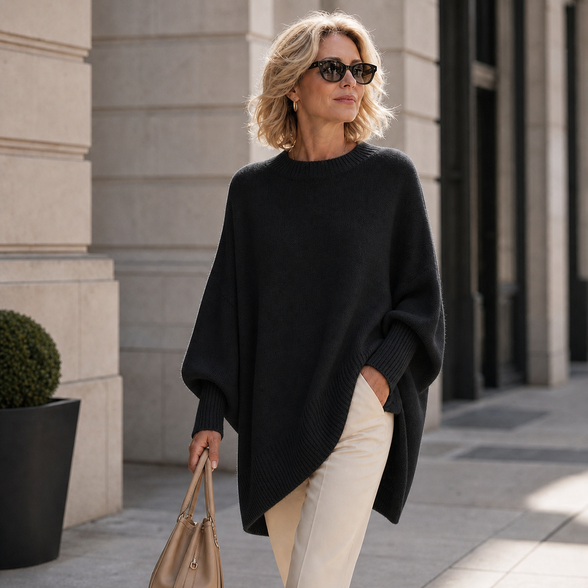 Lisa Raffaelli™ Maglione oversize morbido al tatto per uno stile senza sforzo
