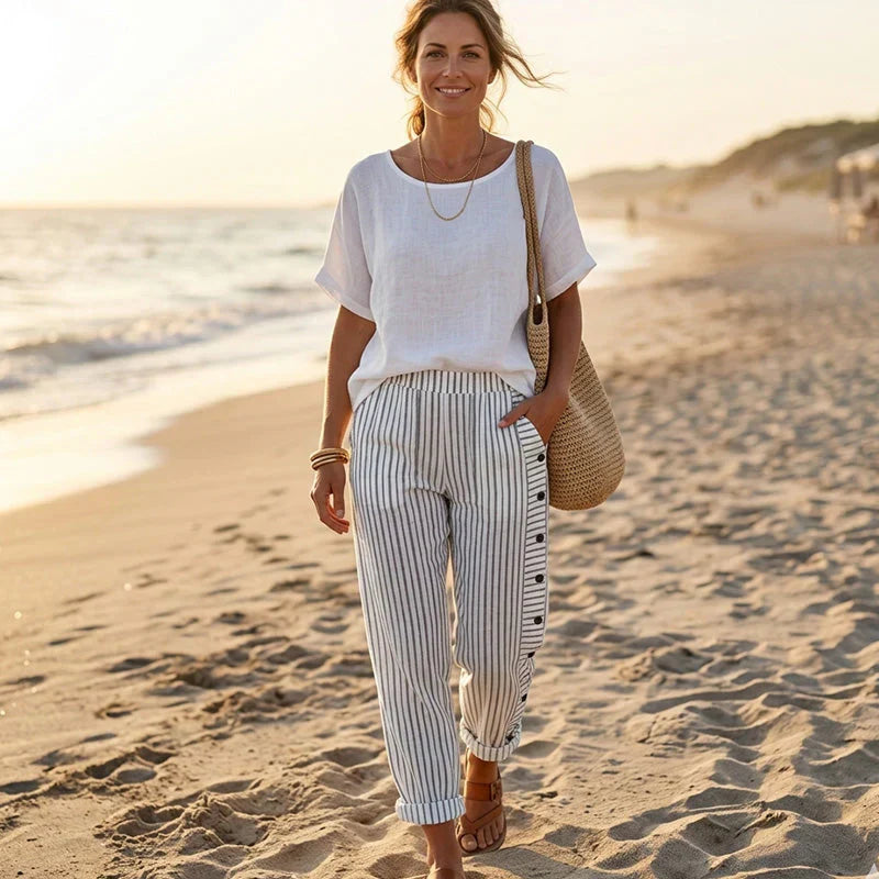 Livia Cherubini™ Pantaloni a righe relaxed per tutti i giorni