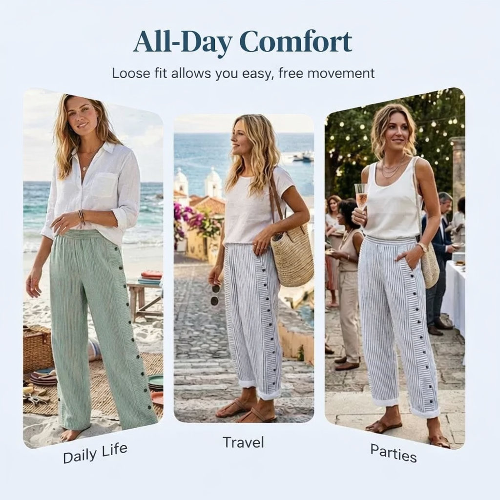 Livia Cherubini™ Pantaloni a righe relaxed per tutti i giorni