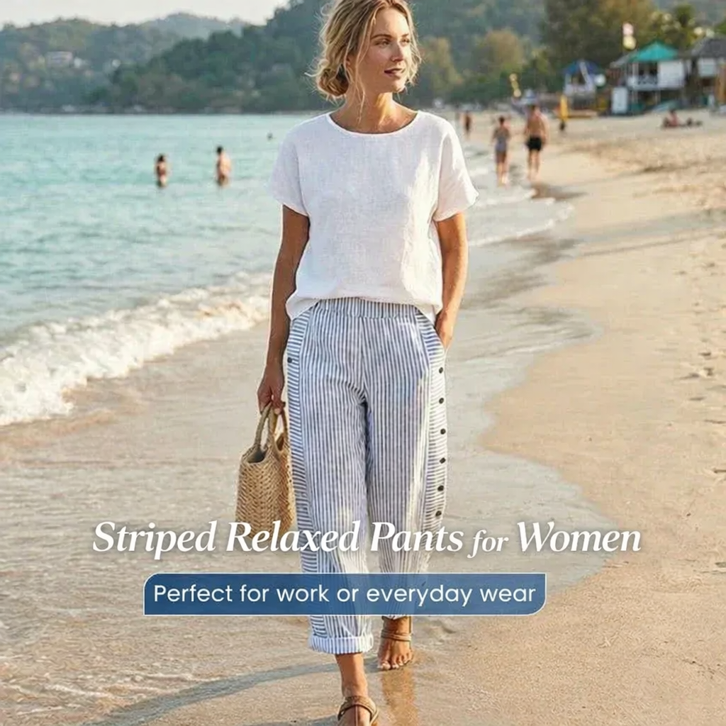 Livia Cherubini™ Pantaloni a righe relaxed per tutti i giorni