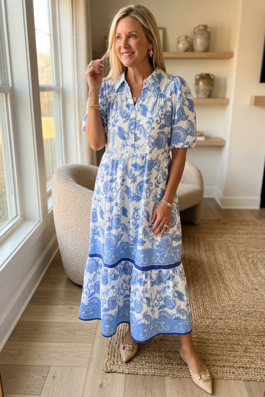 Lucia Lombardi™ Abito elegante con viti porcellana blu
