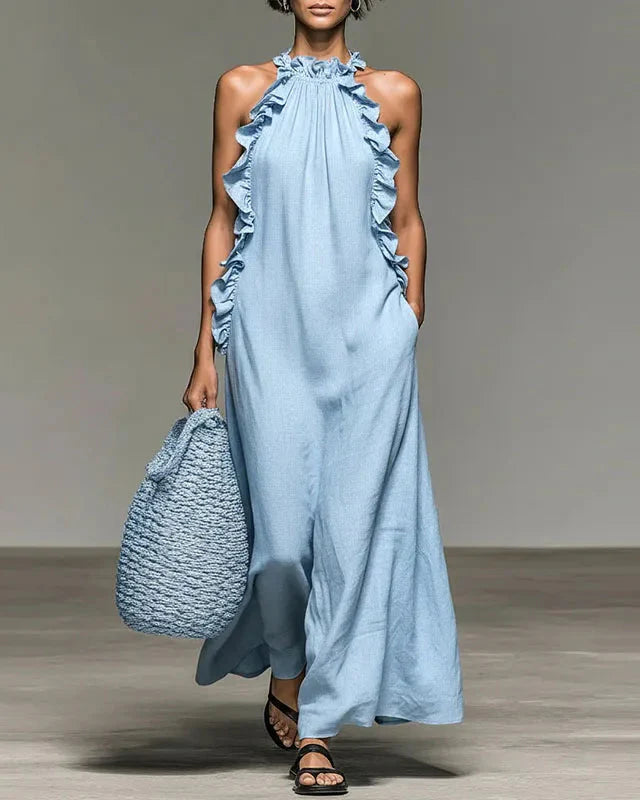 Lucilda Ranieri™ Maxi dress arricciato traspirante per le giornate calde