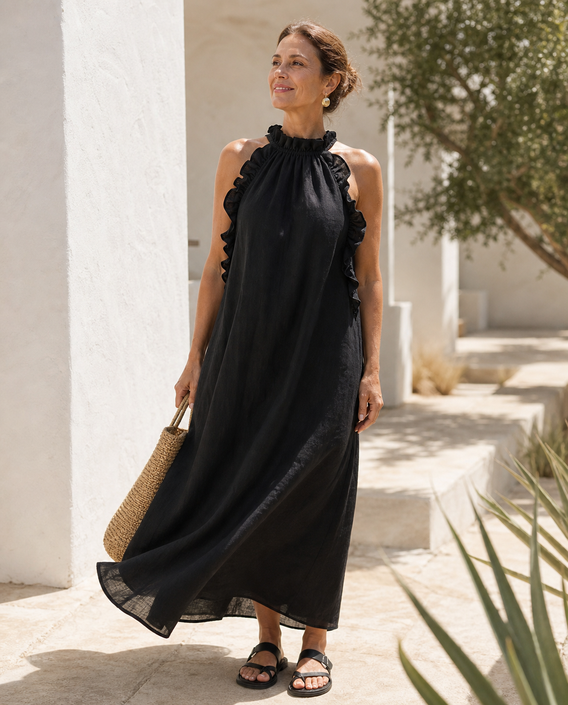 Lucilda Ranieri™ Maxi dress arricciato traspirante per le giornate calde